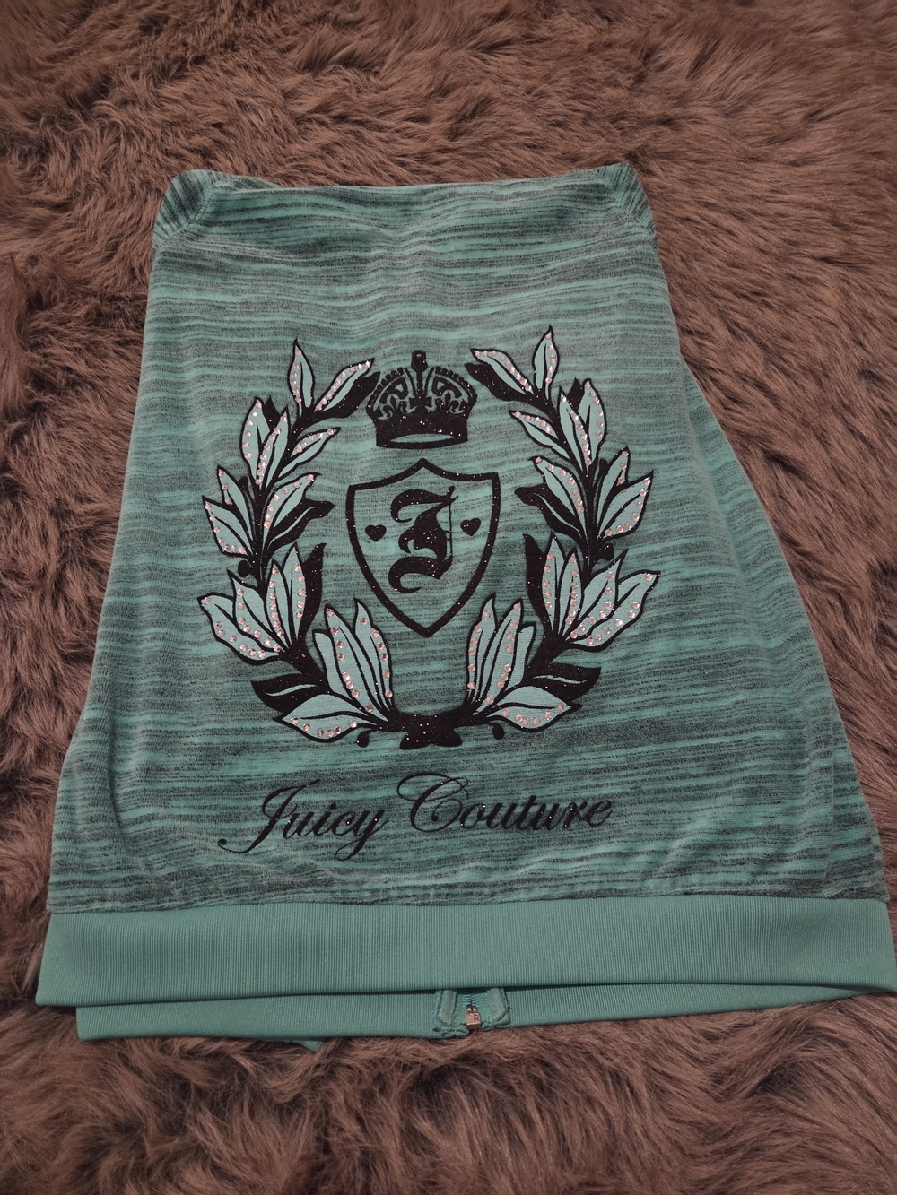 Juicy Couture Mint Green Crest Logo Zip-Up Jacket